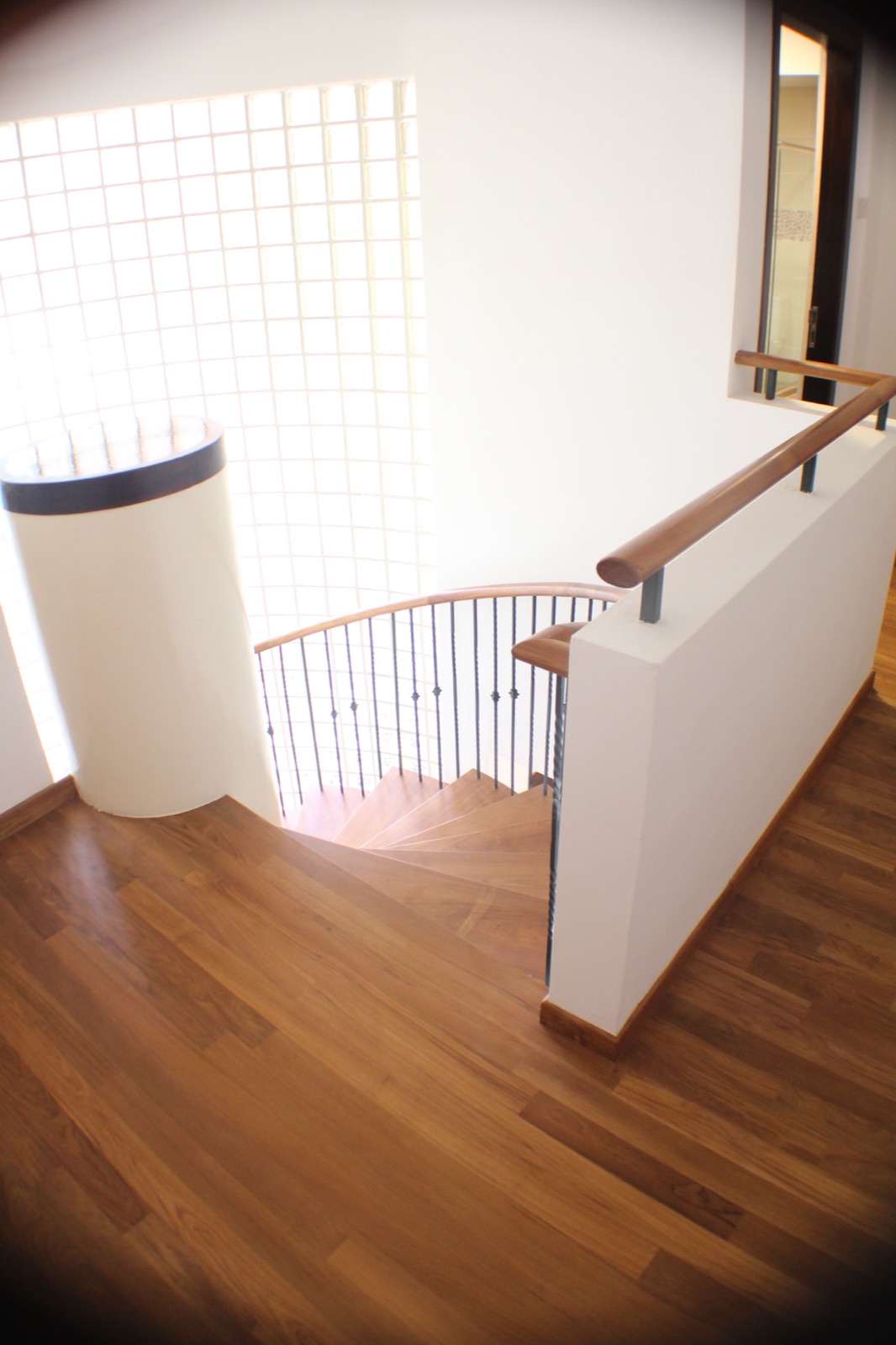 Burmese Teak boards laid through a finished room