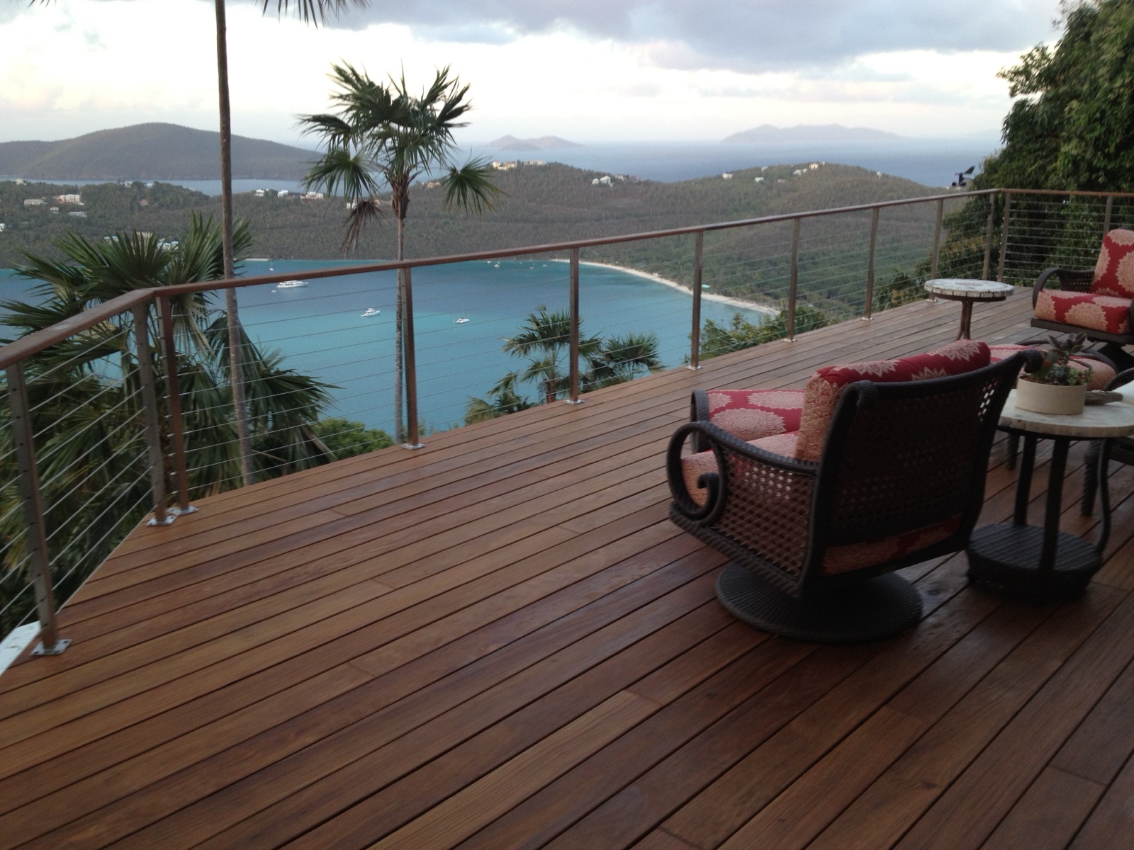 Oceanfront tropical hardwood deck