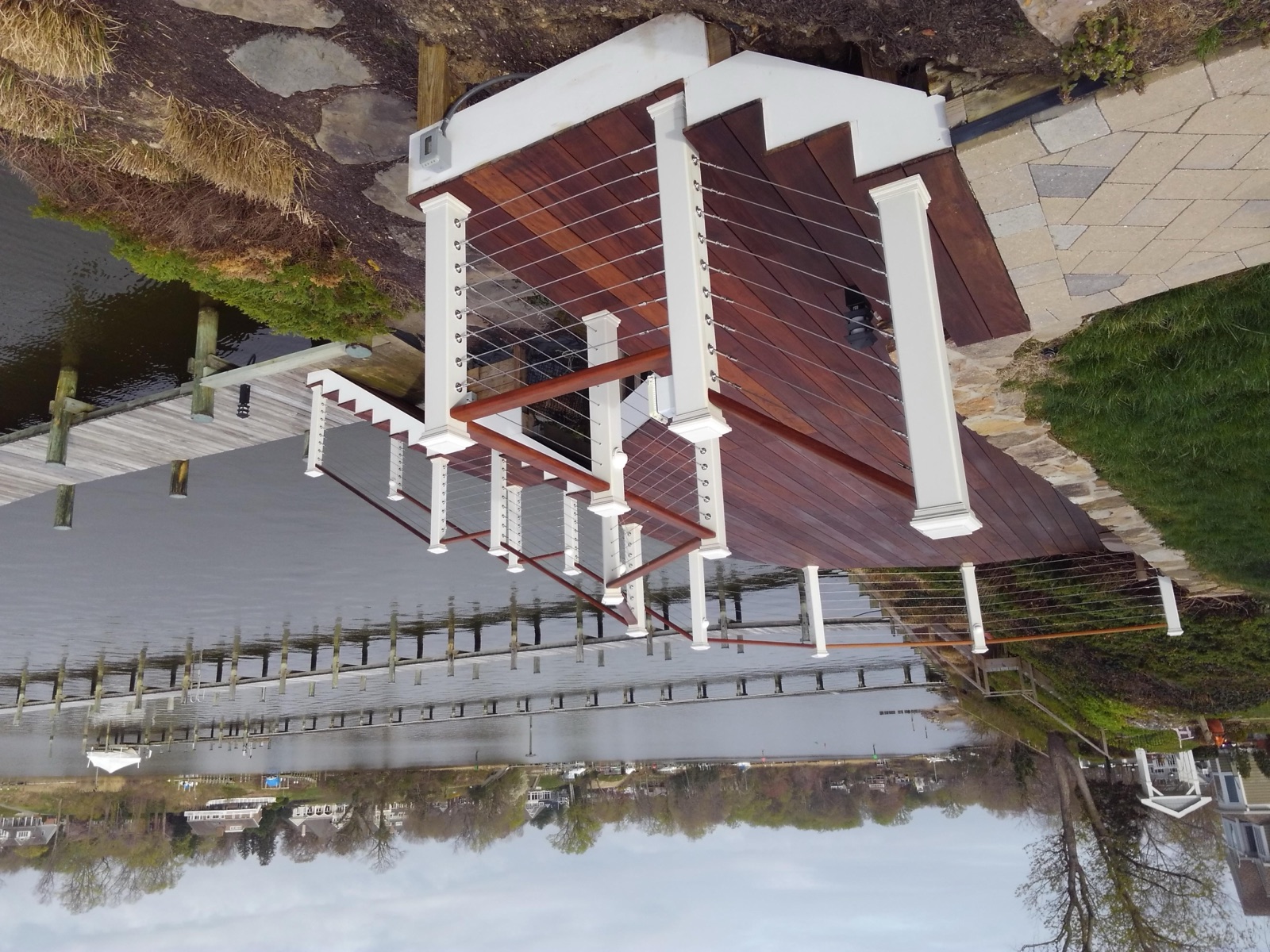 Tropical hardwood decking on an established dock