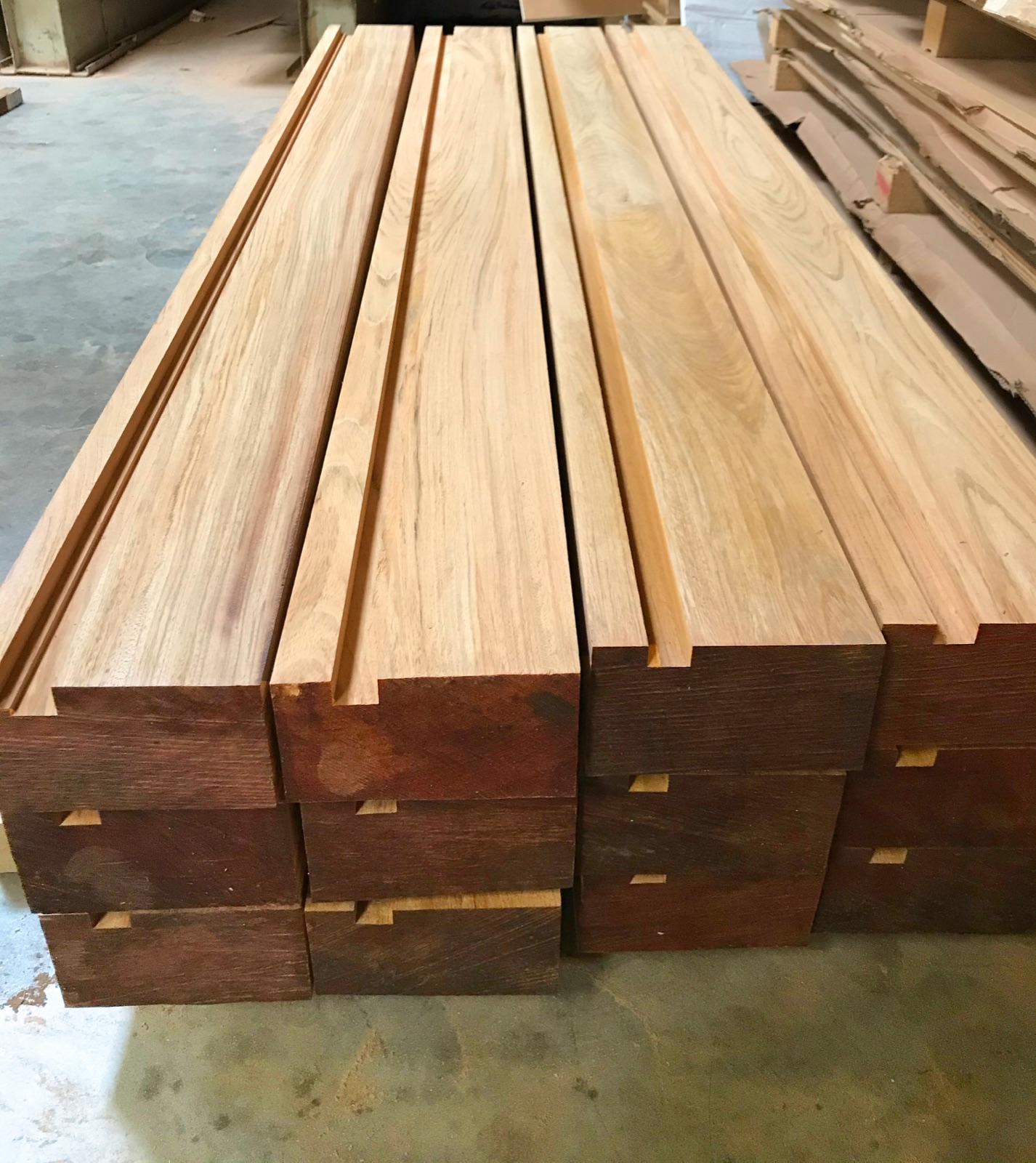 Tropical hardwood structural beams on a public project
