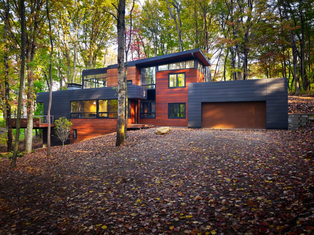 Jatoba hardwood siding on residential exterior